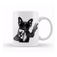 Baskı Dükkanı The French Bulldog Beyaz 330 ml Porselen Kupa Bardak