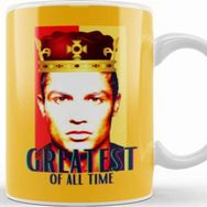 Baskı Dükkanı The King Cristiano Ronaldo Greatest Of All Time Porselen Beyaz Kupa Bardak