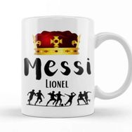 Baskı Dükkanı The King Of Football Lionel Messi Porselen Beyaz Kupa Bardak