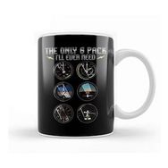 Baskı Dükkanı The Only Six Pack I Ll Ever Need Airplane Pilot Porselen Beyaz Kupa Bardak