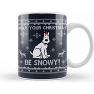 Baskı Dükkanı Tintin May Your Christmas Be Snowy Knit Kupa