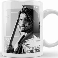 Baskı Dükkanı Tom Cruise Black And White Porselen Beyaz Kupa Bardak