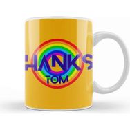 Baskı Dükkanı Tom Hanks Retro Rainbow Style Porselen Beyaz Kupa Bardak