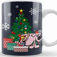 Baskı Dükkanı Tom Terrific And Mighty Manfred The Wonder Dog Around The Christmas Tree Porselen Beyaz Kupa Bardak