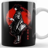 Baskı Dükkanı Tomioka Giyuu Giyu Red Moon Porselen Beyaz Kupa Bardak