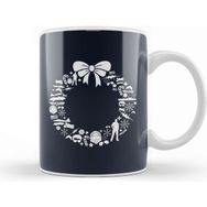 Baskı Dükkanı Top Gun Christmas Wreath Pattern Kupa