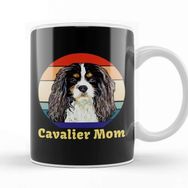 Baskı Dükkanı Tri Colored Cavalier King Charles Spaniel Mom Porselen Beyaz Kupa Bardak