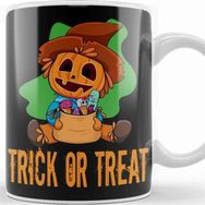 Baskı Dükkanı Trick Or Treat Pumpkin Porselen Beyaz Kupa Bardak