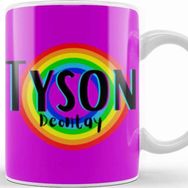 Baskı Dükkanı Tyson Fury Retro Rainbow Style Porselen Beyaz Kupa Bardak