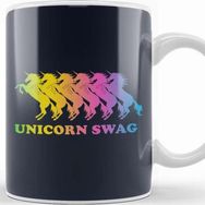 Baskı Dükkanı Unicorn Rainbow Swag Kupa
