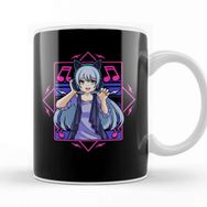 Baskı Dükkanı Vaporwave Japanese Anime Girl Headphones Punk Kawaii Manga Kupa Bardak