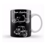 Baskı Dükkanı Vespa Scooter Patent White Kupa Bardak