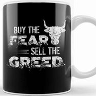 Baskı Dükkanı Vintage Buy The Fear Sell The Greed Investing Kupa Bardak