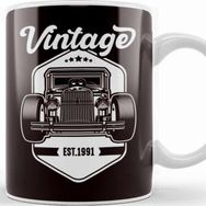 Baskı Dükkanı Vintage Classic Old Hot Rod Cars Automobile Muscle Garage Kupa Bardak