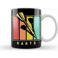 Baskı Dükkanı Vintage Darts Arrow Retro Dartboard Bullseye Pub Sports Aim Kupa Bardak