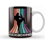 Baskı Dükkanı Vintage Kickboxier Retro Kickboxer Fighter Martial Arts Mma Porselen Beyaz Kupa Bardak
