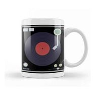 Baskı Dükkanı Vintage Record Player Vinyl Record Turntable Porselen Beyaz Kupa Bardak