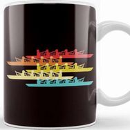 Baskı Dükkanı Vintage Rowboat Rowing Crew Sculling Paddling Canoeing Oars Kupa