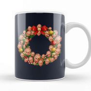 Baskı Dükkanı Vladimir Putin Multiface Christmas Wreath Beyaz Porselen Kupa Bardak