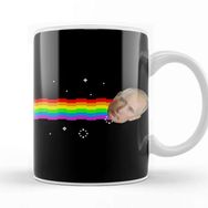 Baskı Dükkanı Vladimir Putin Nyan Cat Beyaz Porselen Kupa Bardak