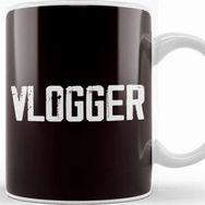 Baskı Dükkanı Vlogger Travel Food Beauty Vlog Vlogging Videographer Story Beyaz Porselen Kupa Bardak