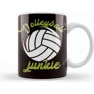 Baskı Dükkanı Volleyball Junkie Ball Sports Beach Volleyball Player Setter Beyaz Porselen Kupa Bardak