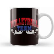 Baskı Dükkanı Volleyball Team Player Coach Squad Ball Sports Athlete Game Beyaz Porselen Kupa Bardak