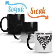 Baskı Dükkanı Vortex Prints Logo Sihirli Porselen Kupa