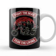 Baskı Dükkanı Walking Dead Daryl Dixon Fight The Dead Fear The Living Beyaz Porselen Kupa Bardak
