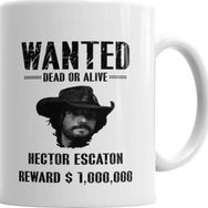 Baskı Dükkanı Wanted Hector Escaton Sihirli Porselen Kupa