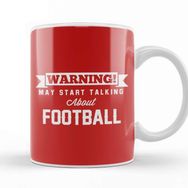 Baskı Dükkanı Warning May Start Talking About Football Beyaz Porselen Kupa Bardak