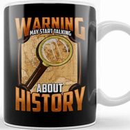Baskı Dükkanı Warning May Start Talking About History Historian Beyaz Porselen Kupa Bardak