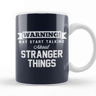 Baskı Dükkanı Warning May Start Talking About Stranger Things Beyaz Porselen Kupa Bardak