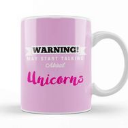 Baskı Dükkanı Warning May Start Talking About Unicorns Beyaz Porselen Kupa Bardak