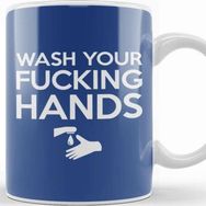 Baskı Dükkanı Wash Your Fking Hands Beyaz Porselen Kupa Bardak