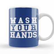 Baskı Dükkanı Wash Your Hands Beyaz Porselen Kupa Bardak