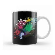 Baskı Dükkanı Water Color Rugby Ball Player Gift Rugby Beyaz Porselen Kupa Bardak