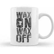 Baskı Dükkanı Wax On Wax Off Karate Kid Miyagi Beyaz Porselen Kupa Bardak
