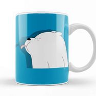 Baskı Dükkanı We Bare Bears Ice Bear Beyaz Porselen Kupa Bardak