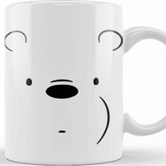 Baskı Dükkanı We Bare Bears Ice Bear Face Beyaz Porselen Kupa Bardak