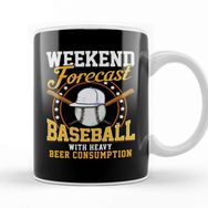 Baskı Dükkanı Weekend Forecast Baseball With Beer Consumption Beyaz Porselen Kupa Bardak