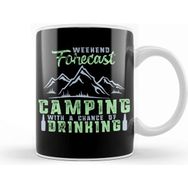 Baskı Dükkanı Weekend Forecast Camping With A Chance Of Drinking Beyaz Porselen Kupa Bardak