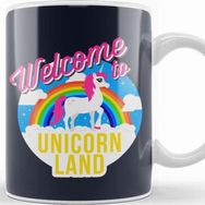 Baskı Dükkanı Welcome To Unicorn Land Beyaz Porselen Kupa