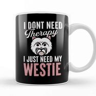 Baskı Dükkanı Westie Therapy West Highland White Terrier Owner Dog Fan Porselen Beyaz Kupa Bardak