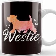 Baskı Dükkanı Westie West Highland Terrier Dog Breed Dogs Owner Lover Beyaz Porselen Kupa Bardak