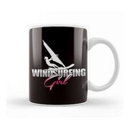 Baskı Dükkanı Windsurfing Girl Windsurfer Water Sports Ocean Wave Surfer Beyaz Porselen Kupa Bardak