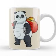 Baskı Dükkanı Winnie Bear In Disguise Panda Bears Guns Honey Beyaz Porselen Kupa Bardak