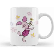 Baskı Dükkanı Winnie Pooh Piglet 3 Beyaz Porselen Kupa Bardak