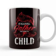 Baskı Dükkanı Wise Father That Knows His Child Papa Dad Daddy Poppa Family Beyaz Porselen Kupa Bardak