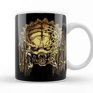 Baskı Dükkanı Wolf Predator Caricature Xenomorph Beyaz Porselen Kupa Bardak